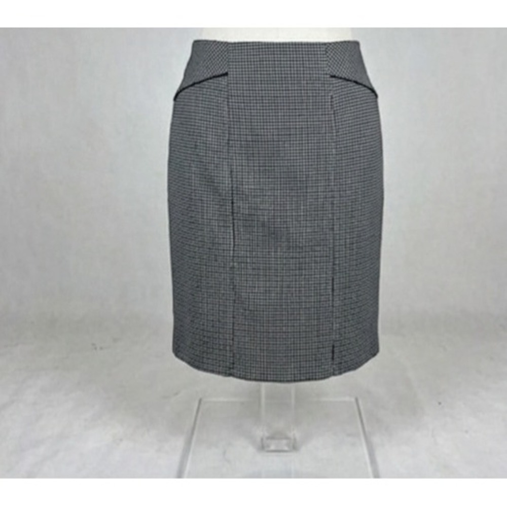 Vintage NYCC New York Clothing Co Houndstooth Pencil Skirt Black White Size 12